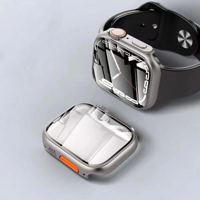 Mbrojtëse ekrani Tech-Protect Defense360 për Apple Watch 10, 46mm, xham i fortë, e zezë me portokalli