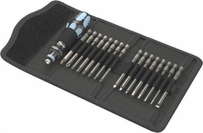 Set kaçavidash Wera Kraftform Kompakt 60 Stainless Imperial, 17 bitë, në këllëf stofi, i zi