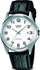 Ora dore Casio MTP-1183E-7B, analoge, rrip lëkure, argjendtë