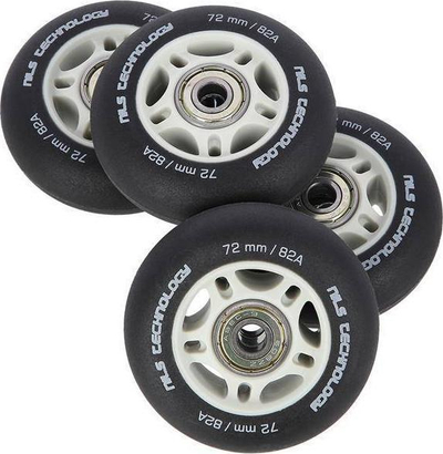 Rrota patina Nils Extreme PU, 72 mm 82A, set 4 copë, e zezë mat