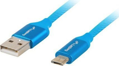Kabllo USB Lanberg Premium USB micro BM - AM 2.0, 1m, e kaltërt QC 3.0 -CA-USBM-20CU-0010-BL 3.0