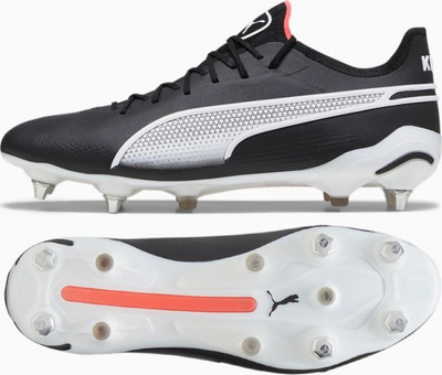 Këpucë futbolli Puma KING Ultimate MxSG M 107562 01, me dheza metalikë, për terren të butë, të zeza