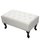 Stol këmbësh HomeMarkt Emma T Chesterfield HM226.02, 80x46x42cm, lëkurë e bardhë