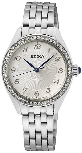 Orë dore për femra Seiko Quartz Crystal Silver Dial SUR479P1, e argjendtë