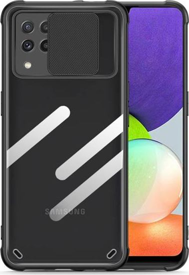 Mbrojtëse telefoni Tech-Protect CamShield, Samsung Galaxy A22 4G, me kapak kamere, e zezë