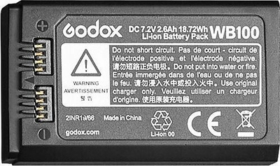 Bateri litium Godox WB100, 2600mAh, 7.2V, e zezë