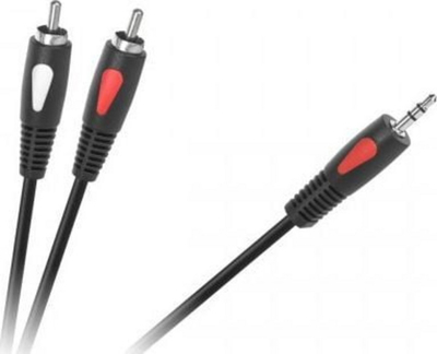 Kabllo audio 3.5mm Jack në 2 RCA, 1m, e zezë