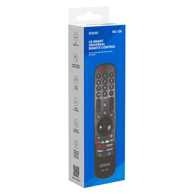 Telekomandë universale Savio RC-24, infrakuqe, për TV LG, e zezë