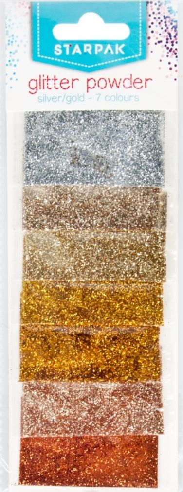 Pluhur me shkëlqim Starpak Glitter Powder, 7 ngjyra, 2 g, metalik