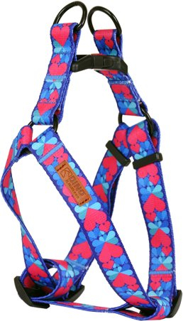 Parzmore për qen IVO, me rrypa që rregullohen, 20mm, 40-60cm, me zemra shumëngjyrëshe