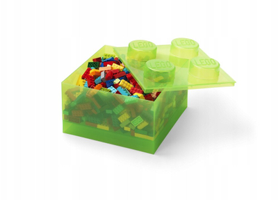 Kuti rujtëse Lego Brick 4, 25cm, jeshile e hapur transparente, 40090806