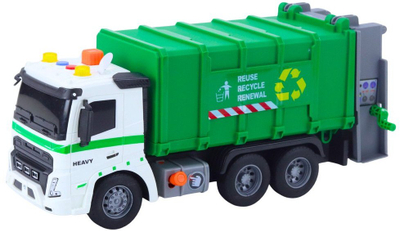 Lodër kamion plehrash Garbage Truck, shkallë 1:16, me drita dhe zëra, jeshile