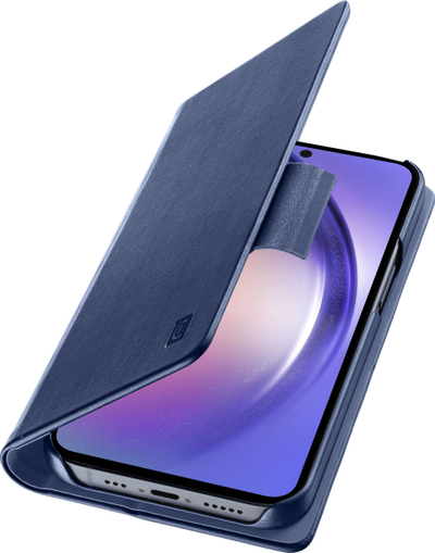 Kapak telefoni Cellularline Book Case Galaxy A55 5G, me kapak palosës, me xhepa për karta, blu