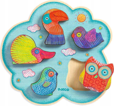 Puzzle druri Djeco Toucanco, forma zogjsh, plot me ngjyra