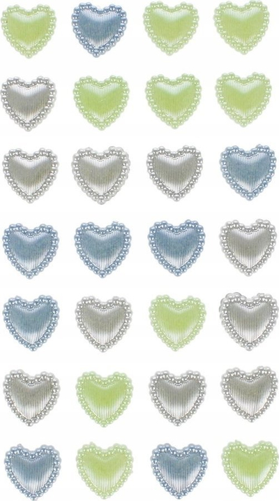 Ngjitëse dekorative Craft with Fun Pearl Heart, vetëngjitëse, zemra dekorative