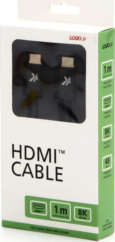 Kabllo video HDMI 2.1 Logo, Ultra High Speed, 1m, 8K 60Hz, i zi