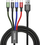 Kabllo Baseus CA1T4-B01, USB A/USB C/Lightning/MicroUSB, 1.2m, e zezë