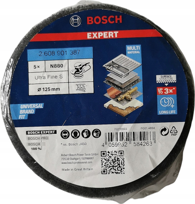Rrotë leshi Bosch EXPERT N880 2608901387, 125mm, fine, set 5 copë