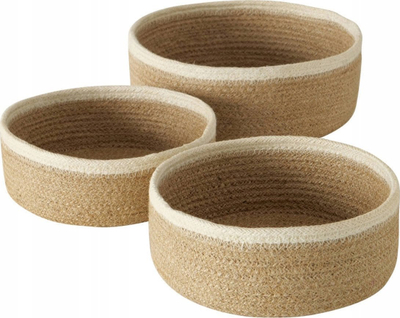 Set shportash dekorative Boltze Cunas, 3 copë, prej jute, ngjyrë kafe
