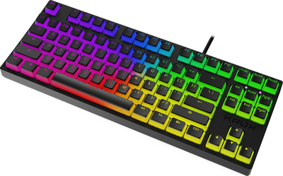 Tastierë mekanike Krux Atax PRO RGB Pudding, Gateron Yellow, me kabllo USB, e zezë