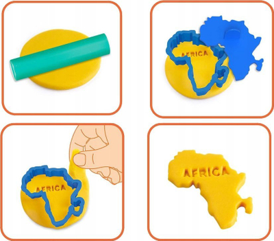 Set modelimi me plastelinë Jokomisiada World Map, me forma kontinentesh, shumëngjyrësh