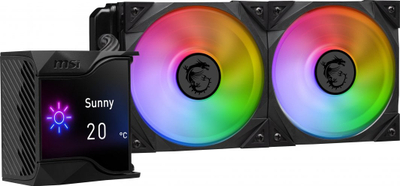 Ftohës me ujë MSI MPG CoreLiquid D240, 2500rpm, 39.9 dBa, 77CFM, ARGB, 240mm, i zi
