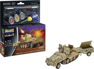 Set modeli Revell SWS me Flak43 dhe SD.Ah58, plastik, shkalla 1:72