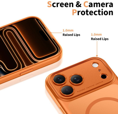 Маса за телефон Tech-Protect Magpeak MagSafe CC за iPhone 17 Pro, мат, портокалова