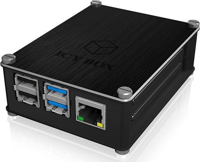 Kuti mbrojtëse ICY BOX IB-RP110, për Raspberry Pi 4 Model B, alumini, e zezë