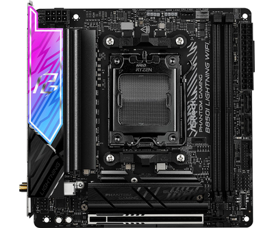 Pllakë amë ASRock Phantom Gaming B850I Lightning WiFi, AMD B850, Socket AM5, Mini ITX, e zezë