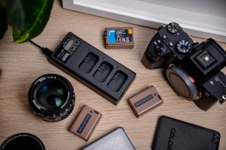 Karikues batterie Newell CD-USB-C, trefish për EN-EL14 Nikon, USB-C, i zi