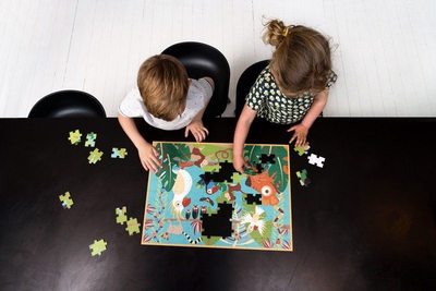 Puzzle xhungël Scratch, ilustrim shumëngjyrësh, arsimor për fëmijë