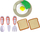 Set lodrash kuzhine Leantoys Kitchen Accessories, mikser edhe tostier, për kalamoj 3+, blu