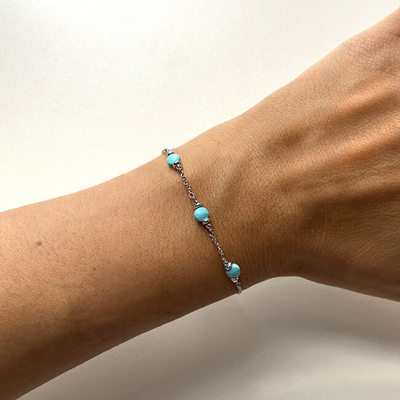 Byzylyk me gur turquoise, dizajn elegant, blu gjelbër