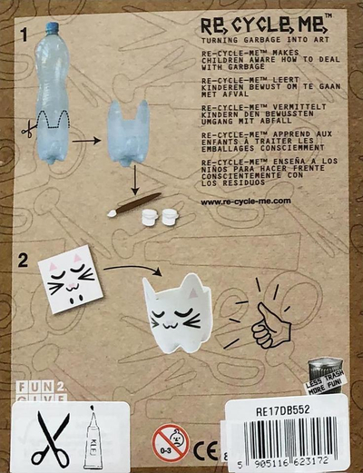 Set kreativ Re-Cycle-Me Small Set Cat, 1 projekt arti, e bardhë