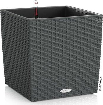 Vazo Lechuza Cube Cottage 40 me sistem ujitje, 40 cm, e bardhë