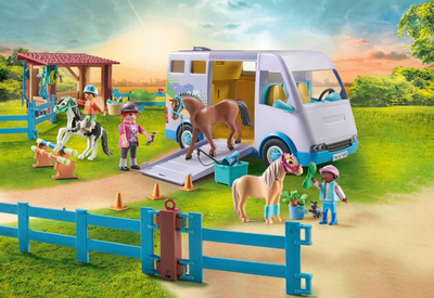Set lodër PLAYMOBIL Horses of Waterfall 71493, Stallë Kalërimi me Rrota, 109 copa, shumëngjyrësh