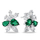 Set aksesorë për femra Brilio Silver sBS3558 Qafore + Vathë, të gjelbër