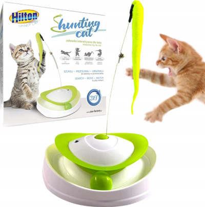 Lodër për mace Hilton Smart Hunting Cat, që sillet rrotull 360°, me zile, jeshile me të bardhë