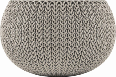 Декоративна ваза Keter Cozies Knit S, пластика, 28 x 28 x 18 cm, боја песок