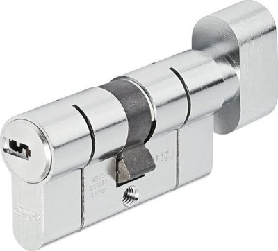Цилиндар за врата Abus D6, со вртлива рачка, метален, сребрена боја
