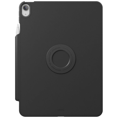 Kapak magnetik UNIQ Rovus Snapmount për iPad Air 13", rrotullim 360°, me mbajtëse për Apple Pencil, i zi