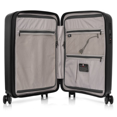 Valixhe kabine SwissBags Echo 16575, polipropilen, 4 rrota, gri
