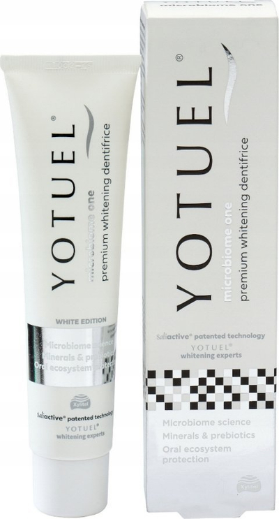 Паста за заби Yotuel Microbiome One Premium Whitening, избелувачка, 100g, бела
