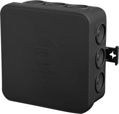 Kuti hermetike Black E12, 85x85mm, IP55, e zezë