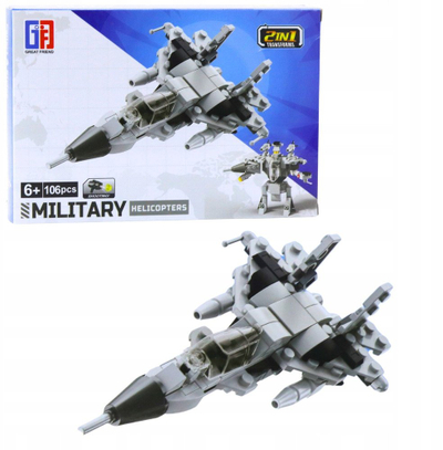 Set ndërtimi LEAN Toys Military Vehicles 2 në 1, 106 pjesë, për kalamaj 6+