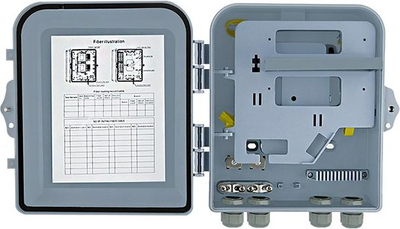 Kuti shpërndarëse optike Qoltec 54213, 1x16 SC, deri 24 fibra, gri