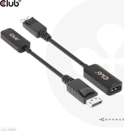 Adapter DisplayPort në HDMI Club3D CAC-1088, 4K, HDR10+, i zi