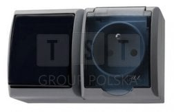 Prizë dyshe hermetike Ospel Fala GNH-2HZ/71/d, me uzemim, IP44, gri