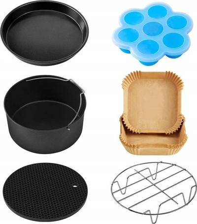 Set aksesorësh Cosori Airfryer XL, 6 pjesë, për friteza me ajër 5–5.5L, me ngjyra